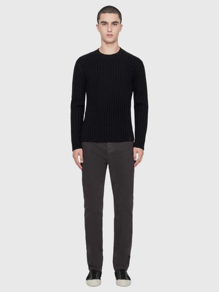 AllSaints Tower Stretch Cotton Chino Trousers, Anthracite Black - view 2, Anthracite Black