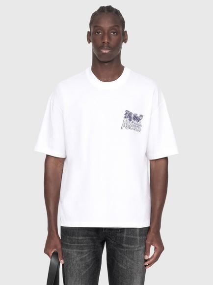 AllSaints Battles Cotton Graphic Crew Neck T-Shirt, Optic White, Optic White