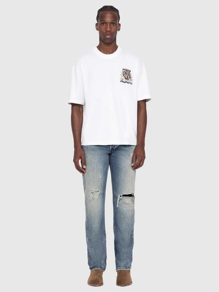 AllSaints Tigress Cotton Graphic Crew Neck T-Shirt, Optic White - view 2, Optic White
