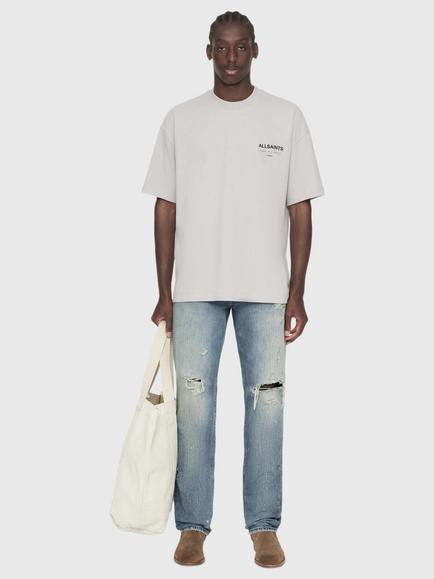 AllSaints Underground Cotton Crew Neck T-Shirt, Blue Sky - view 2, Blue Sky