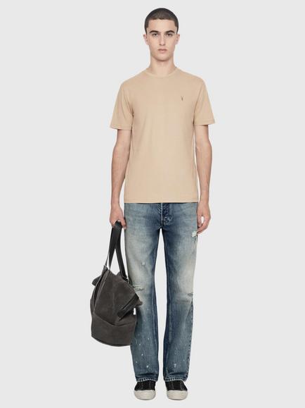 AllSaints Brace Cotton Slim Fit Crew Neck T-Shirt, Toasted Pink - view 2, Toasted Pink