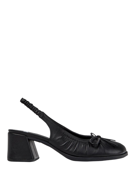 Camper Kora Leather Block Heel Slingback Sandals, Black, Black
