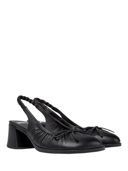 Camper Kora Leather Block Heel Slingback Sandals, Black - view 2, Black