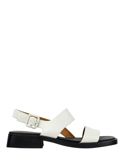 Camper Dana Leather Strappy Sandals, Black, White