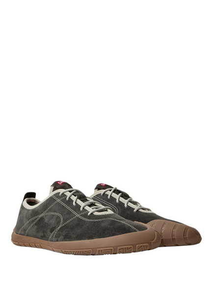Camper Peu Path+ Leather Lace Up Trainers, Grey - view 2, Grey