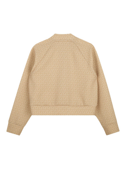 Michael Kors Kids' Double Jersey Zip Front Cardigan, Light Choc Brown - view 2, Light Choc Brown