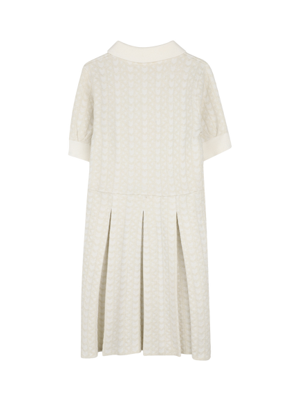 Michael Kors Kids' Pleated Dress, Cream - view 2, Cream