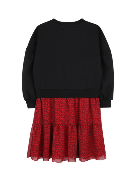 Michael Kors Kids' Sweatshirt Dress, Black/Red - view 2, Black