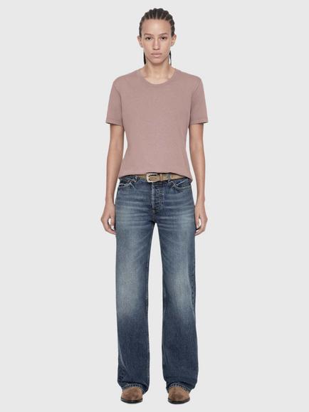 AllSaints Hela Crew Neck T-Shirt, Mauve Pink - view 2, Mauve Pink