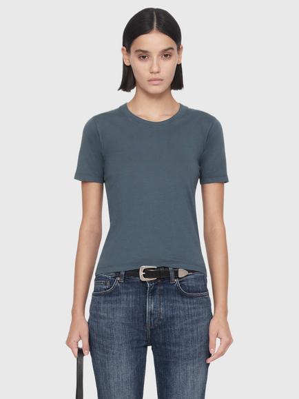 AllSaints Hela Cotton Slim Fit T-Shirt, Blue Mid, Blue Mid