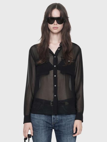 AllSaints Maven Military Shirt, Black, Black