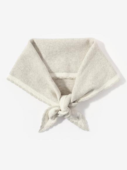 Mint Velvet Scallop Edge Knit Triangle Scarf, Grey