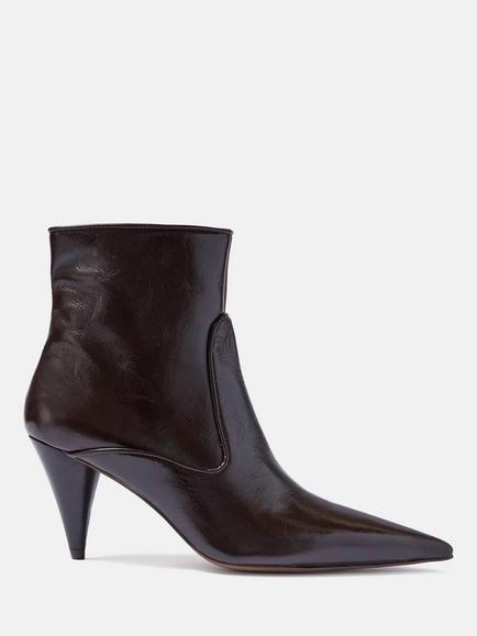 Mint Velvet Brooke Leather Ankle Boots, Brown, Brown