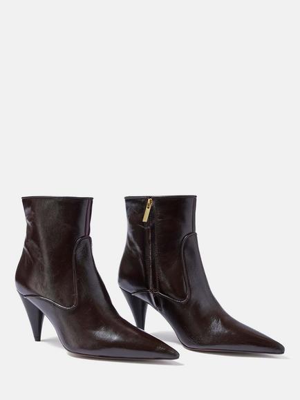 Mint Velvet Brooke Leather Ankle Boots, Brown - view 2, Brown