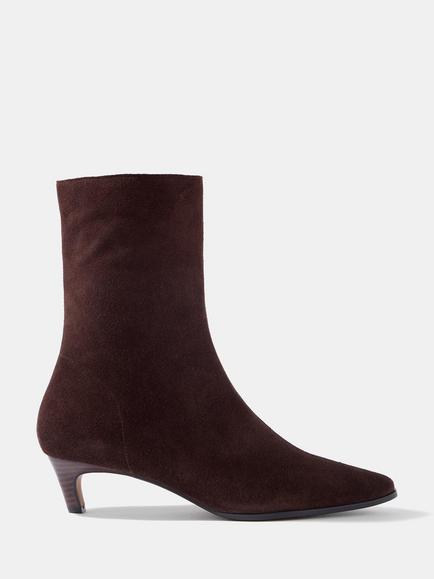 Mint Velvet Issy Suede Kitten Heel Ankle Boots, Brown, Brown