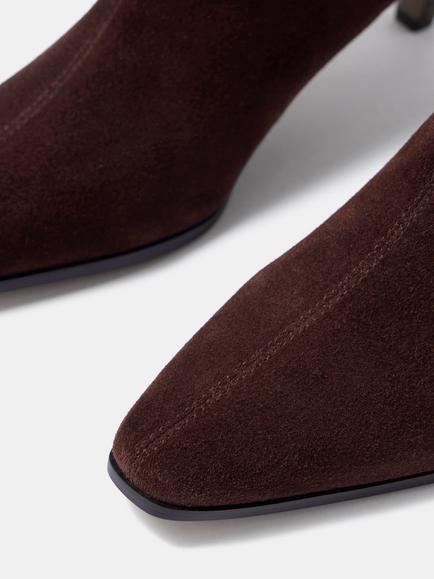 Mint Velvet Issy Suede Kitten Heel Ankle Boots, Brown - view 2, Brown