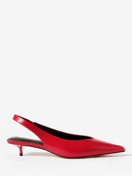 Mint Velvet Skye Slingback Court Shoes, Red