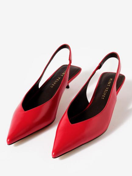 Mint Velvet Skye Slingback Court Shoes - view 2, Red