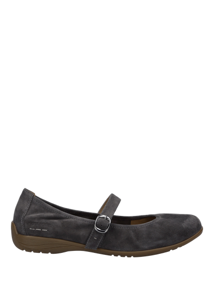 Josef Seibel Fenja 37 Leather Mary Janes, Grey Mid, Grey Mid