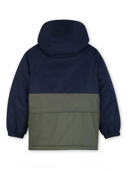 Timberland Kids' Colour Block Water-Repellent Hooded Parker Jacket, Navy - view 2, Navy