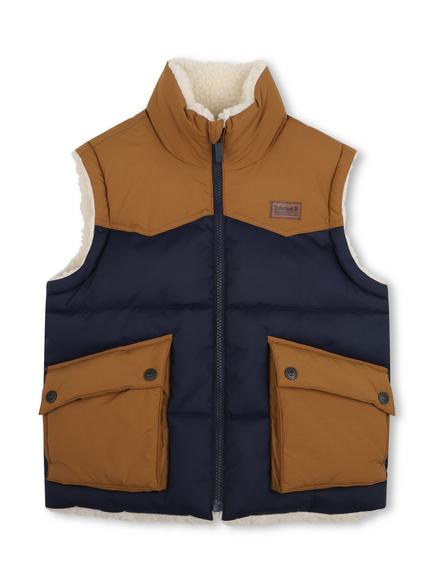 Timberland Kids' Colour Block Reversible Gilet, Navy, Navy