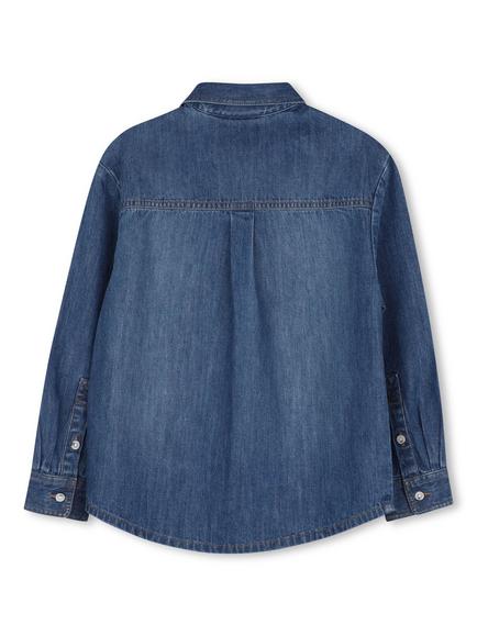 Timberland Kids' Denim Shirt, Double Stone Blue - view 2, Double Stone Blue