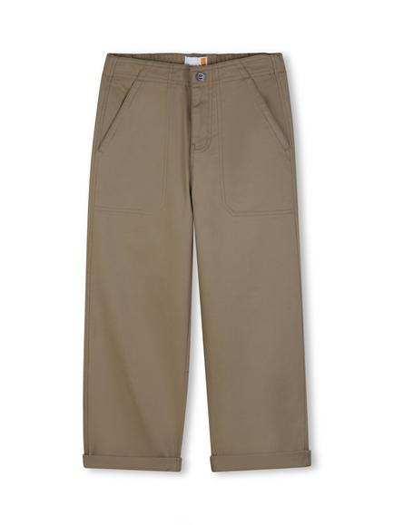 Timberland Kids' Twill Straight Leg Trousers, Khaki, Khaki