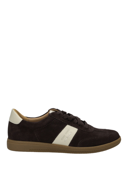 Josef Seibel Joleen 01 Nubuck Colour Block Lace Up Trainers, Chocolate, Chocolate