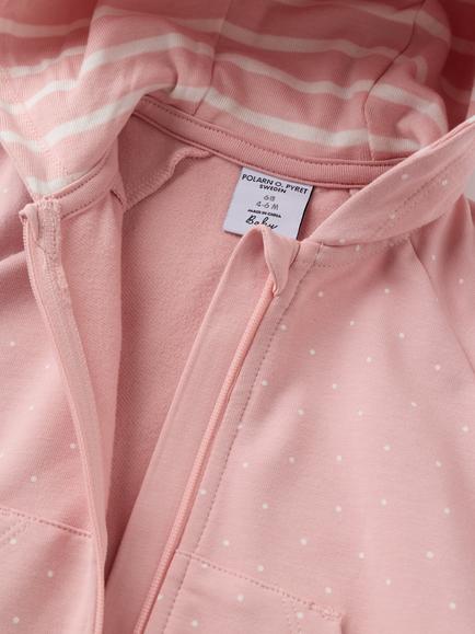 Polarn O. Pyret Baby Stretch Cotton Sweatshirt Onesie, Pink - view 2, Pink