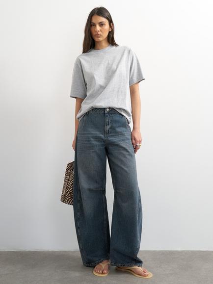 Topshop Premium Cotton Crew Neck T-Shirt - view 2, Grey