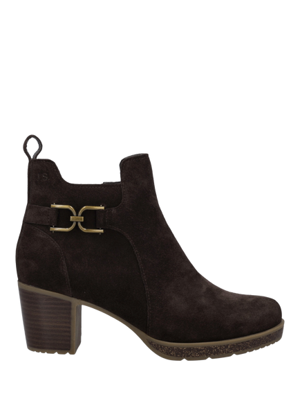 Josef Seibel Gloria 04 Nubuck Block Heel Ankle Boots, Chocolate, Chocolate