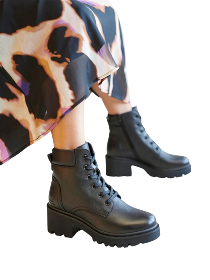 Josef Seibel Josephine 02 Leather Ankle Boots, Black - view 2, Black