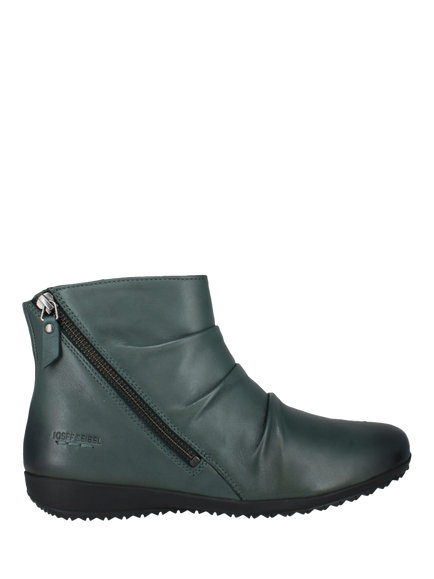 Josef Seibel Naly 61 Leather Ruched Ankle Boots, Green, Green