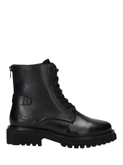 Josef Seibel Rachel 02 Leather Block Heel Lace Up Ankle Boots, Black, Black