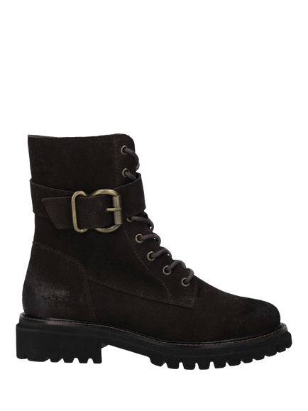 Josef Seibel Rachel 04 Leather Block Heel Lace Up Boots, Dark Brown, Dark Brown