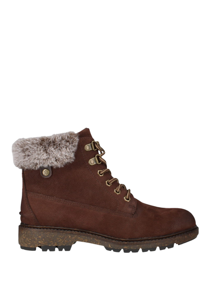 Josef Seibel Waylon 05 Suede Water-Resistant Faux Fur Ankle Boots, Brown Mid - view 2, Brown Mid