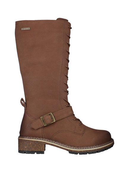 Josef Seibel Waylynn 18 Leather Buckle Detail Knee High Boots, Brown Mid, Brown Mid