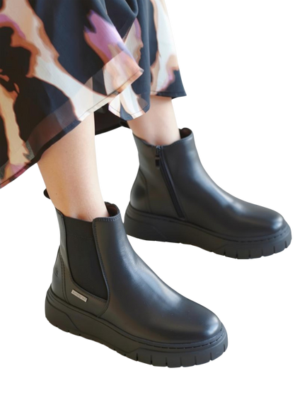 Josef Seibel Winnie 02 Leather Ankle Boots, Black Black - view 2, Black Black