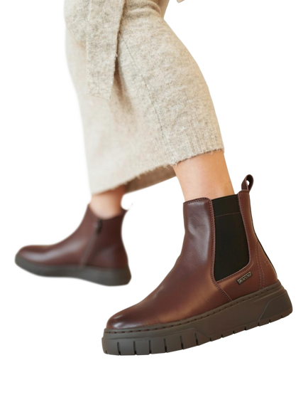 Josef Seibel Winnie 02 Leather Ankle Boots, Brown - view 2, Brown