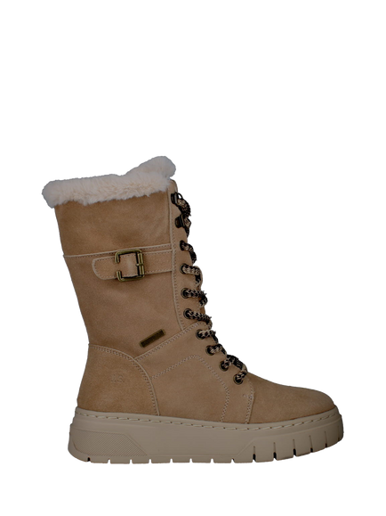 Josef Seibel Winnie 03 Leather Warmlined Calf Boots, Beige, Beige