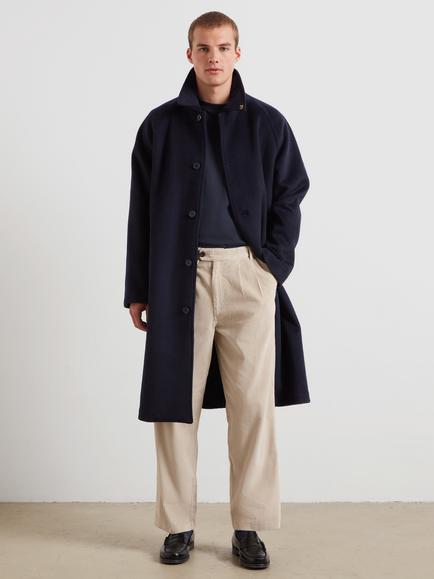 Farah Chaffee Melton Wool Blend Overcoat, Navy, Navy