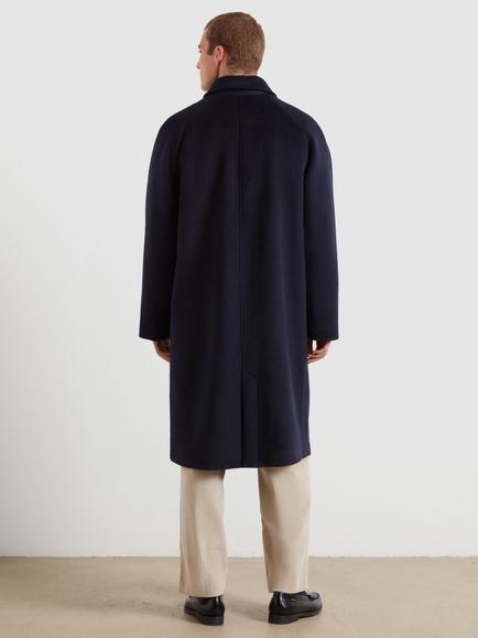 Farah Chaffee Melton Wool Blend Overcoat, Navy - view 2, Navy