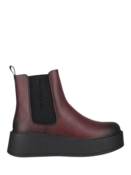 Josef Seibel Gemma 01 Flatform Sole Ankle Boots, Red Bordeaux, Red Bordeaux