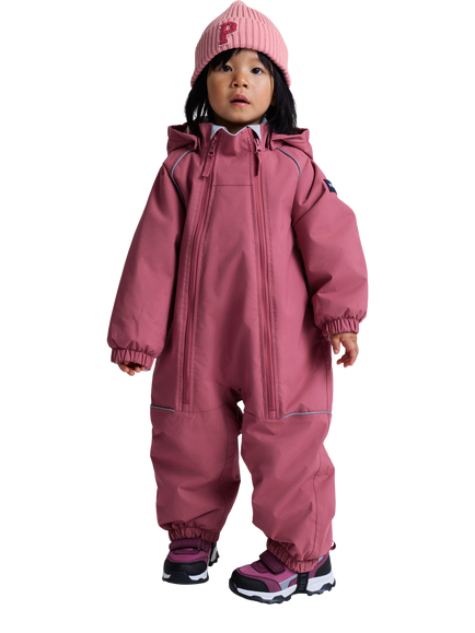 Polarn O. Pyret Kids' Waterproof Fleece Lined Shell Bodysuit, Pink, Pink