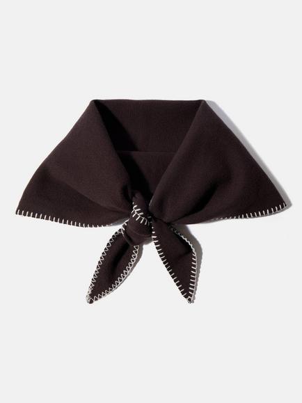 Mint Velvet Blanket Stitch Triangle Scarf, Brown Multi Brown, Brown Multi Brown