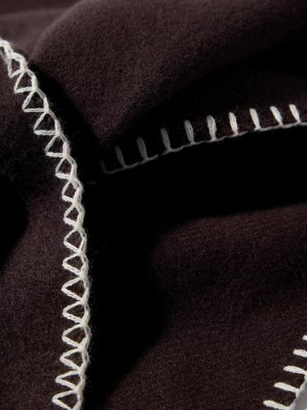 Mint Velvet Blanket Stitch Triangle Scarf, Brown Multi Brown - view 2, Brown Multi Brown