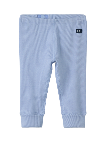 Polarn O. Pyret Baby Ribbed Trousers containing TENCEL™ Lyocell, Blue, Blue