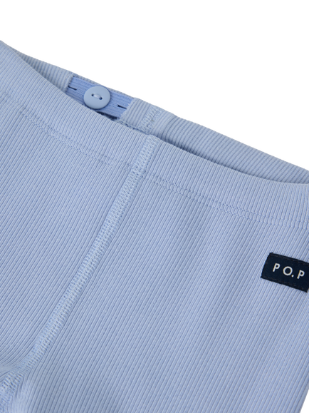 Polarn O. Pyret Baby Ribbed Trousers containing TENCEL™ Lyocell, Blue - view 2, Blue