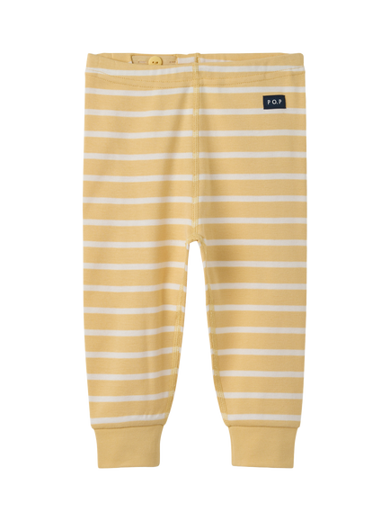 Polarn O. Pyret Baby Striped Cotton Trousers, Yellow, Yellow