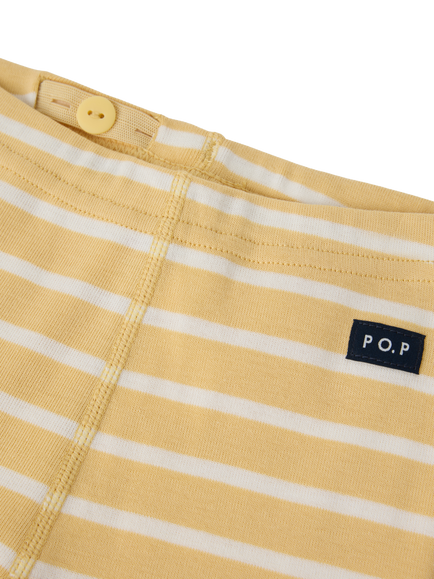 Polarn O. Pyret Baby Striped Cotton Trousers, Yellow - view 2, Yellow